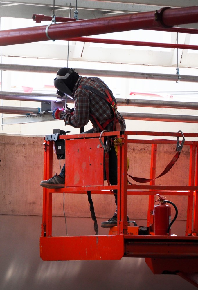 Person working on access platform