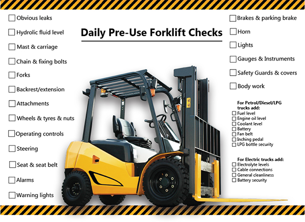 Forklift pre-use checklist