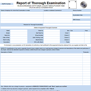 Statutory Inspection Thorough Examination Report